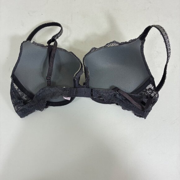 Y2K Victoria’s Secret Angels Lace Push-up Bra Gray 36B Coquette - Picture 5 of 10